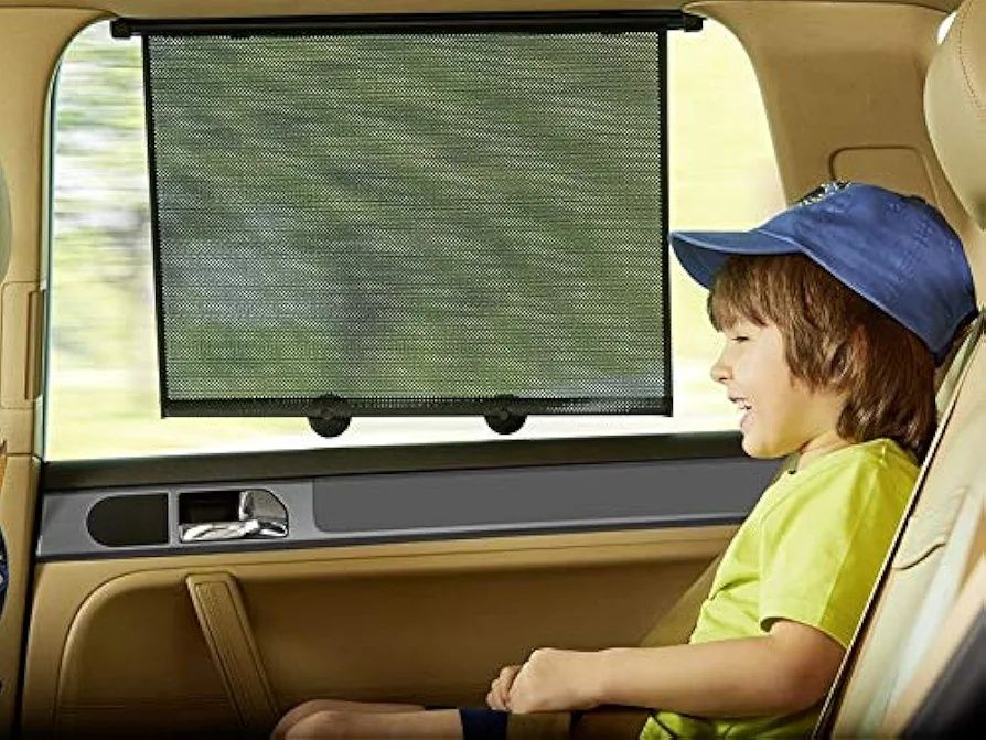 Set 2 jaluzele auto protectie solara cu ventuze Ultimate Speed, 53x52