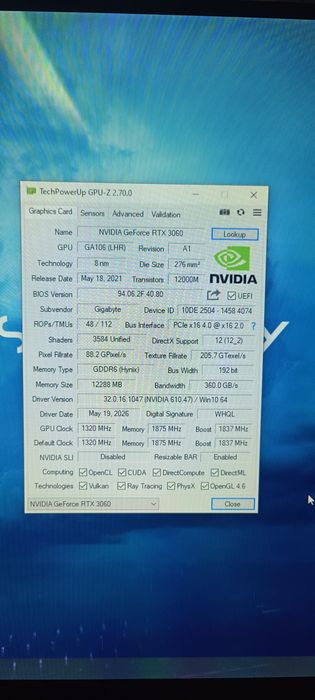 Видеокарта Rtx 3060