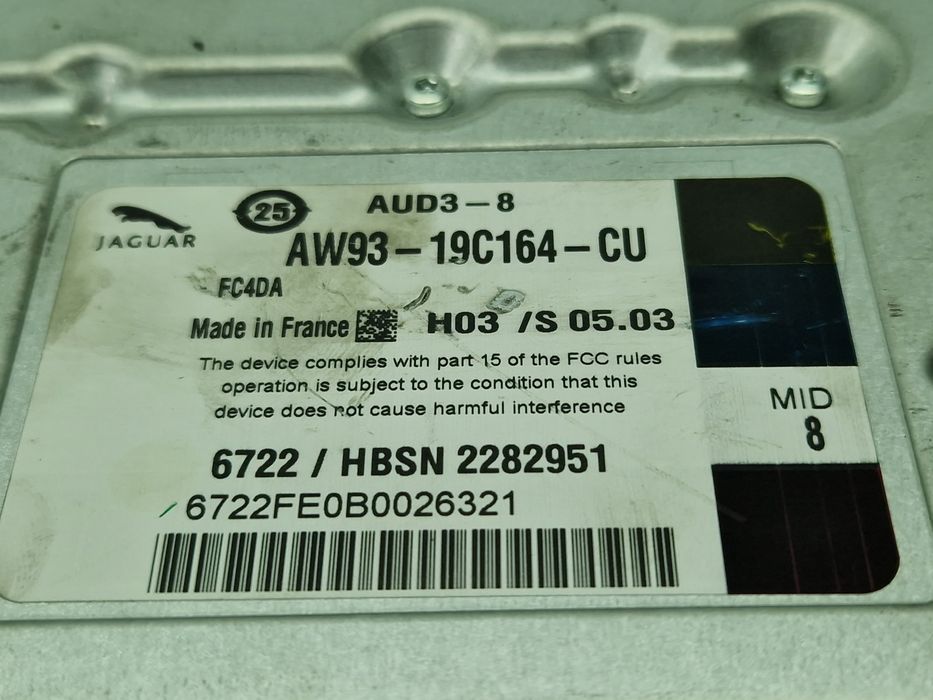 Amplificator audio Jaguar XF (X250) [Fabr 2008-2015] Facelift AW93-19C