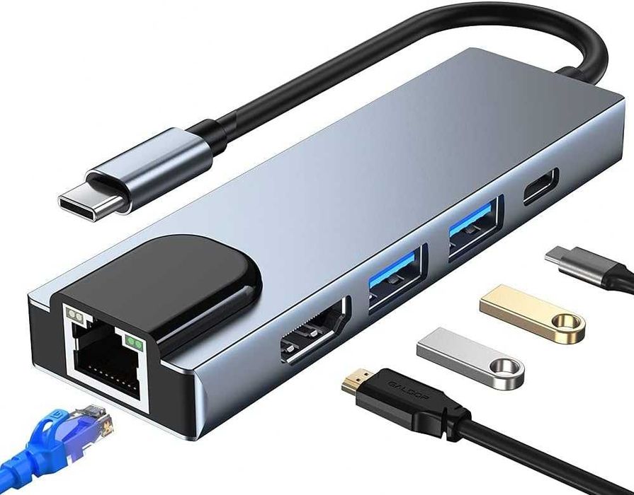 Переходник RJ-45 - Type C, Адаптер на LAN, конвертер LAN, USB 3.0