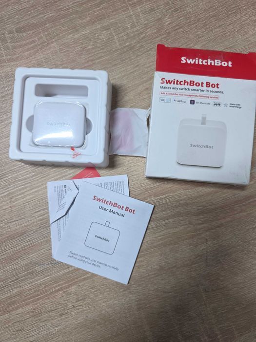 Intrerupator wireless SwitchBot S1, alb, design compact, compatibil cu sisteme Smart Home