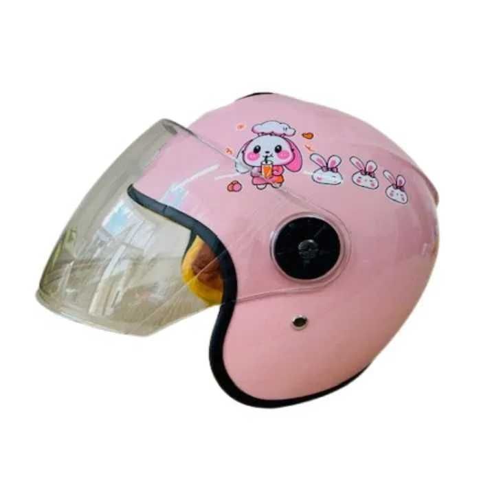 Детска каска за мотор Mercado Trade, За скутер, XS размер, Сив и розов