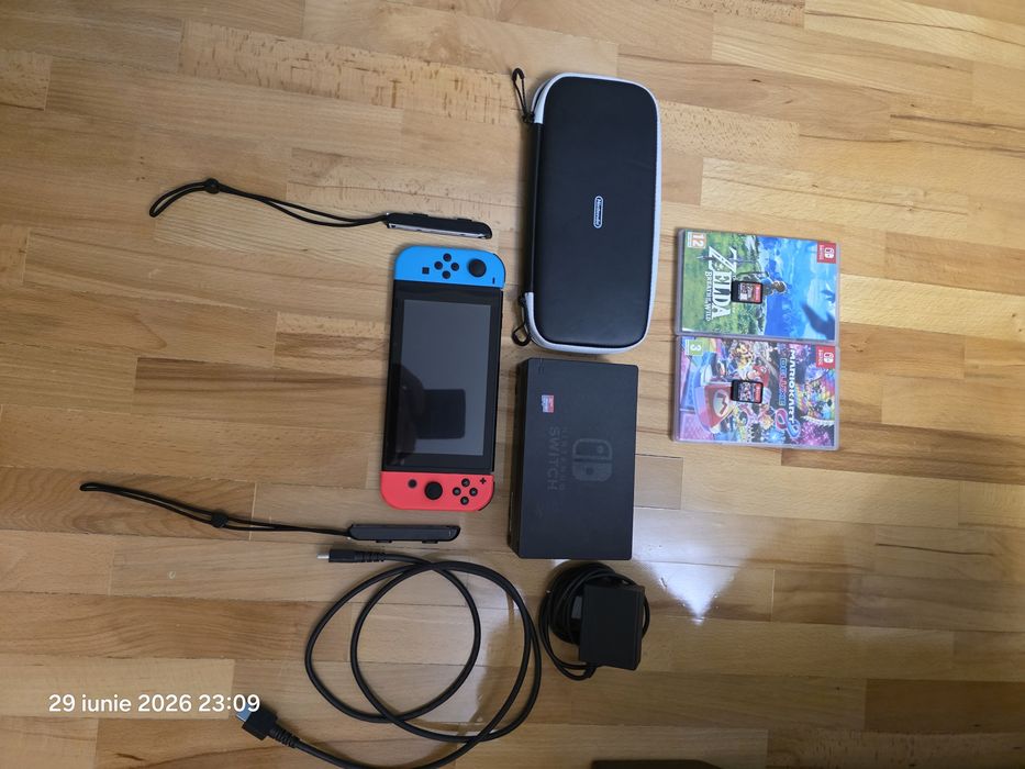 Consola Nintendo Switch +jocuri plătite+card de 256 de GB