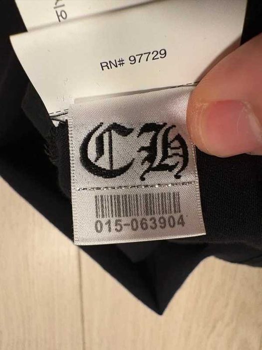 Chrome Hearts Horseshoe Logo Red on Black Longsleeve