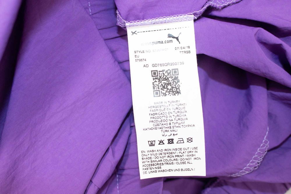 Puma оригинално дамско яке лилаво късо с 1/2 цип анорак ветровка М