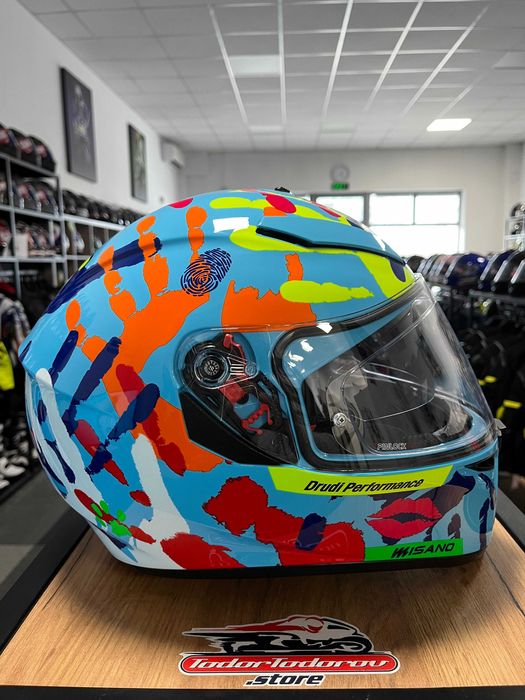 Мото каска AGV K3 SV VR 46,XL61-62см,разговорно устройство SENA,очила