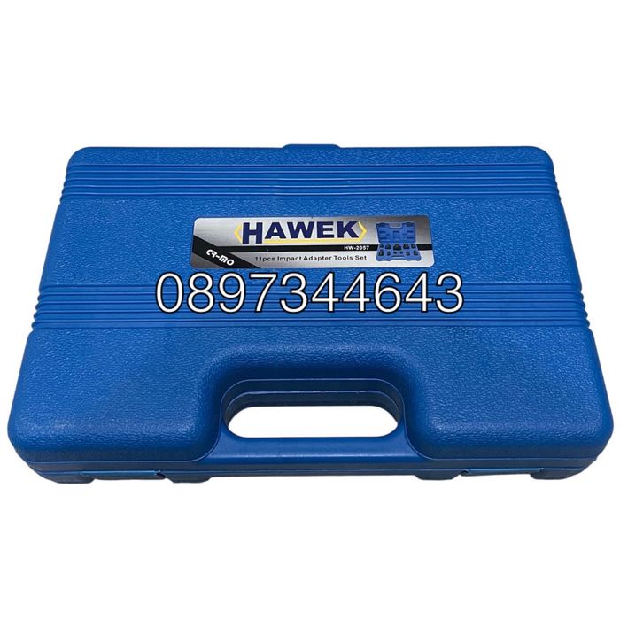 Ударни адаптери – преходници и карета за гедоре 11 части HAWEK