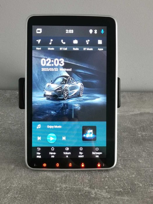 10” 1-DIN мултимедия с Android 14 с 64GB ROM, RAM 4GB