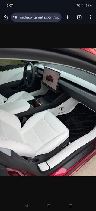 Tesla model 3 set  covorase protectie podea din  piele alba