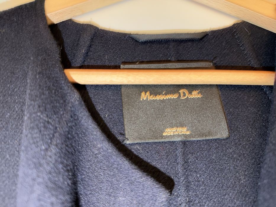 Дамско палто Massimo Dutti – тъмносиньо, 80% вълна, EU 34