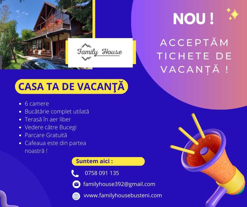 Cazare Busteni, Casa de vacanta 6 camere, Family House
