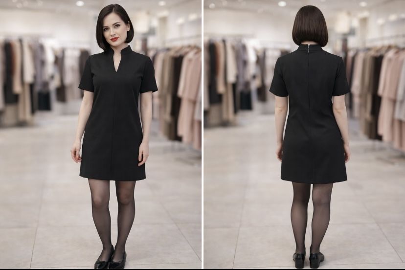 Платье-футляр чёрного цвета