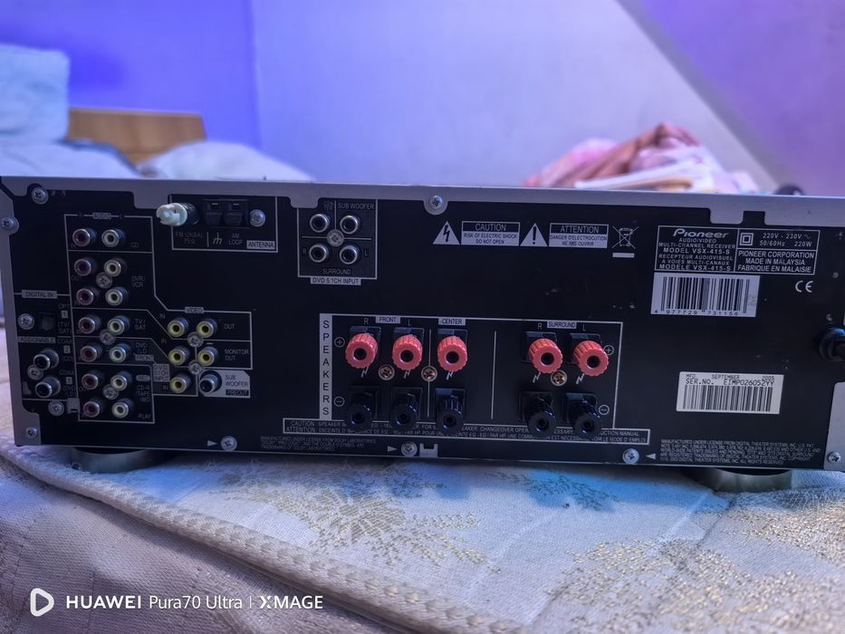 Receiver AV 5.1 Pioneer VSX-415 + Telecomandă dedicată 1:1 (DTS, Dolby Digital)