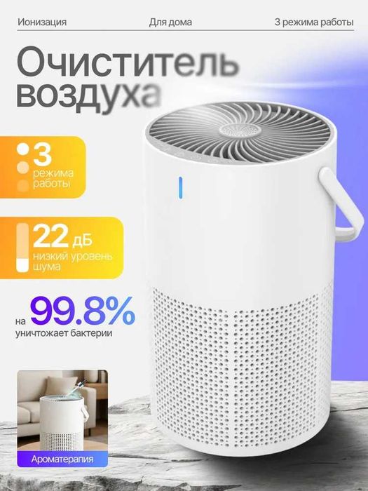 Mini havo tozalagich ionizatsiya bilan, HEPA filtr, 22 dB