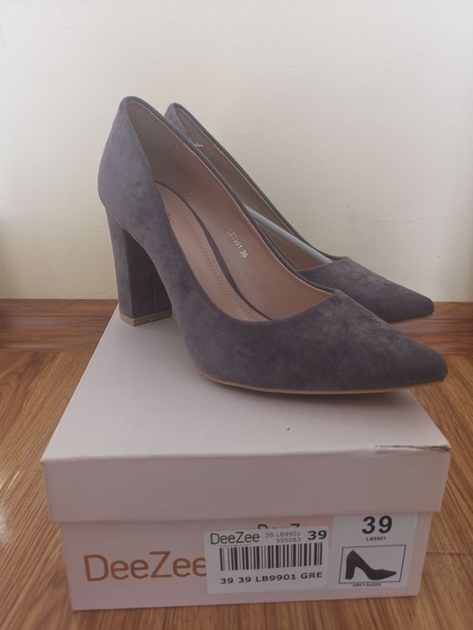 Pantofi stileto cu toc patrat gros 39
