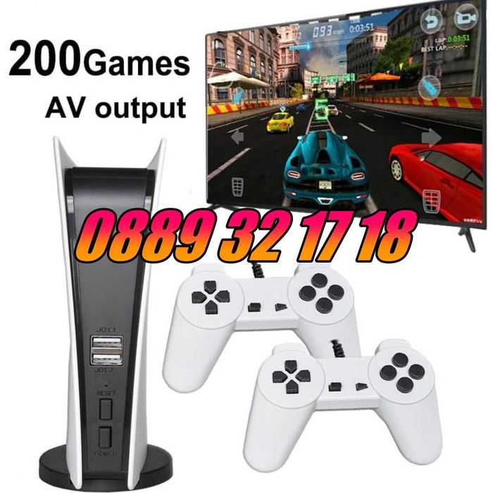 Телевизионна ретро игра, конзола с 200 вградени игри, с два джойстика