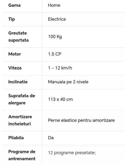 Banda de alergat Electrica