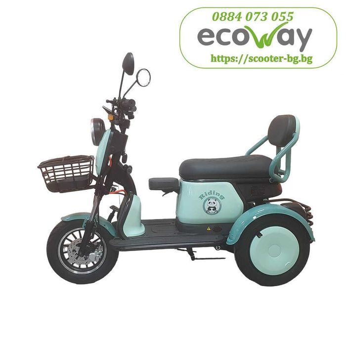 Електрическа триколка EcoWay Kate триместна – 1000W Пробег до 60км