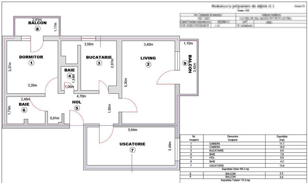 Turnisor, Sibiu - Apartament 3 camere decomandat