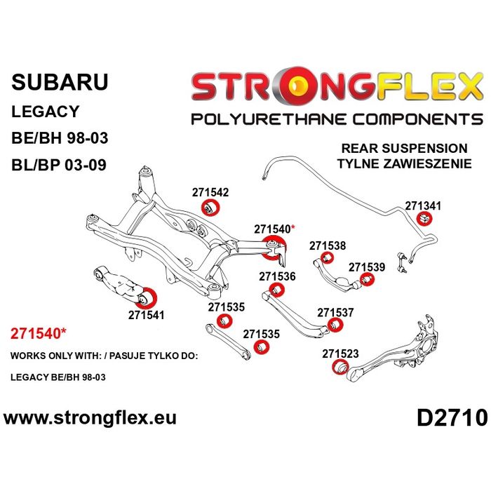 Subaru Legacy - спортни тампони, заден мост.