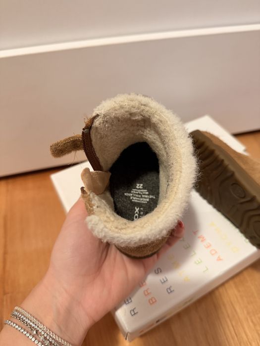 Ghete de iarna Geox din piele intoarsa, marimea 22