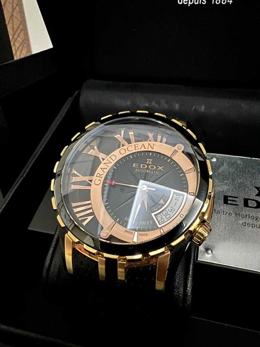 Edox Grand Ocean Decentrique Date Automatic FULL SET!