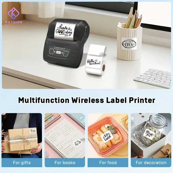 Принтер за етикети Преносим Термопринтер за стикери - 3 цвята