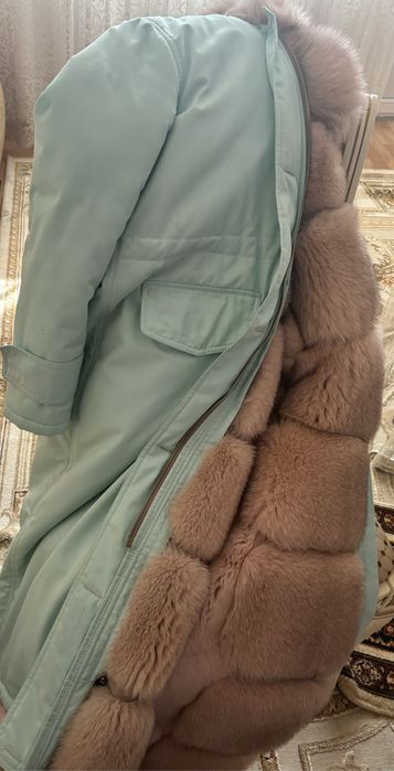 Парка длинная из меха песца