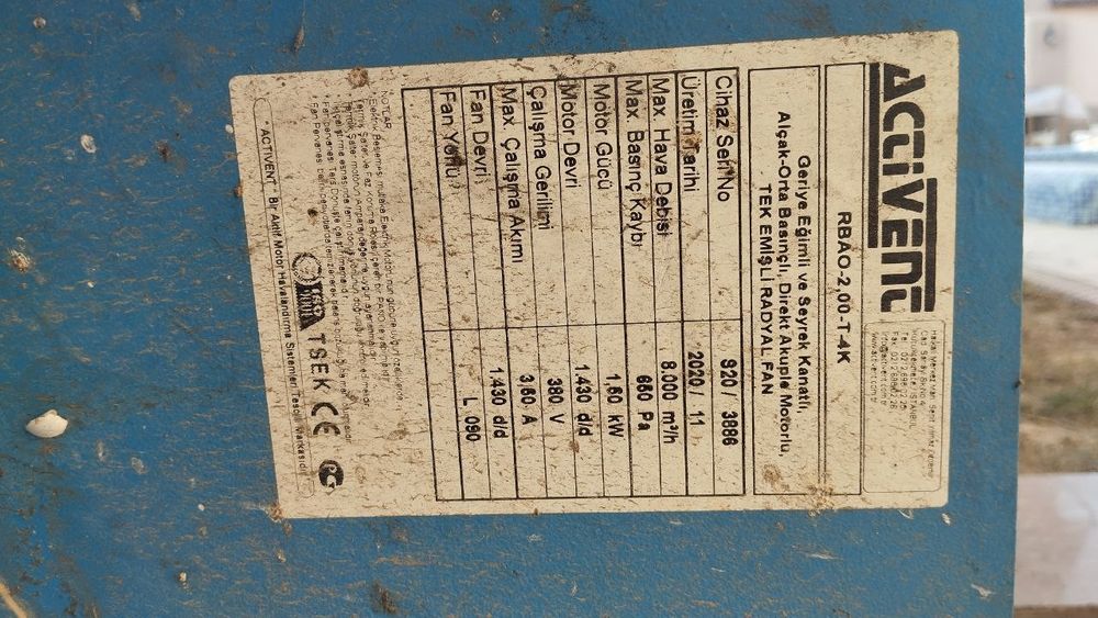 Вентилятор улитка Туркия