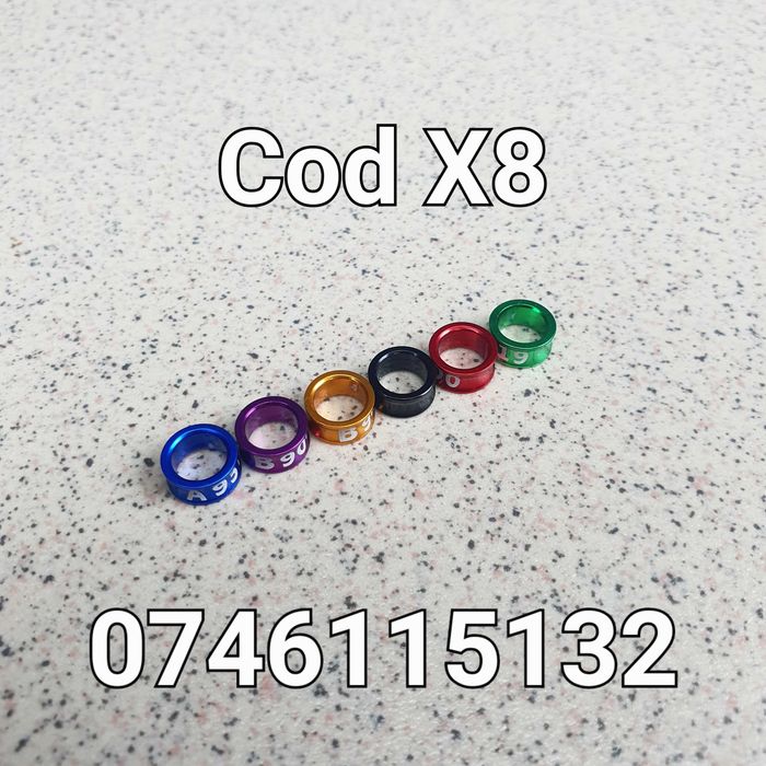 Pasari Papagal Nimfe Perusi Cacadu Canar African-Inele de 6mm AL- X8