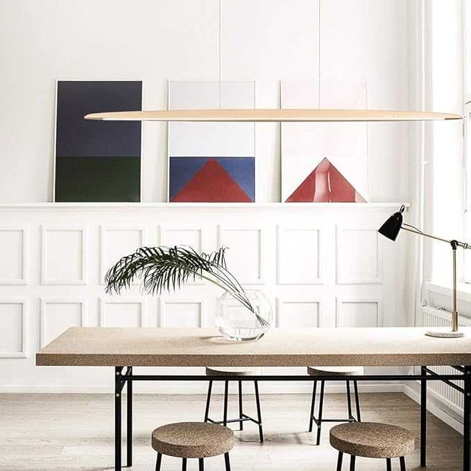 ЛЕД LED полилей Дървена димируема трапезна Таванна лампа  Дистанционно