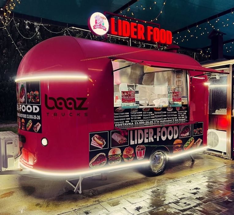 Фудтрак premium baaztrucks  из нержавейки для готового бизнеса