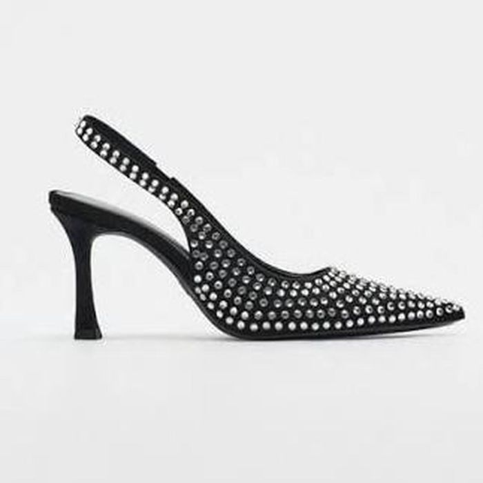 Zara високи обувки ест. Кожа