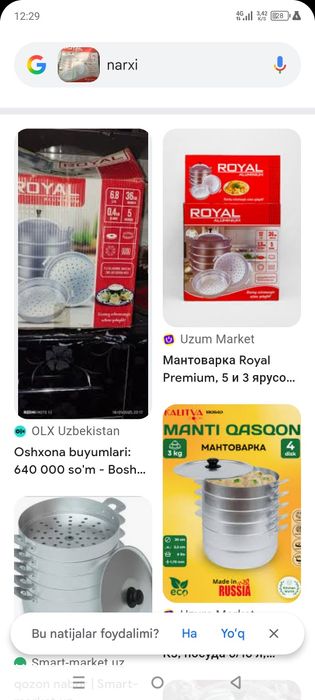 Mani qasqon 5 qisimlik