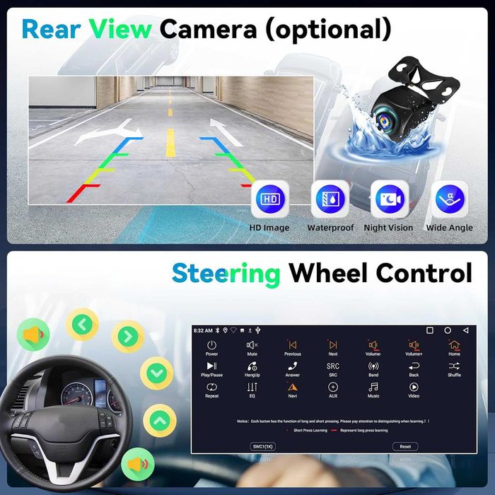 CAMECHO 1G 32G Android еднодинна автомобилна аудио стерео система,6,9"