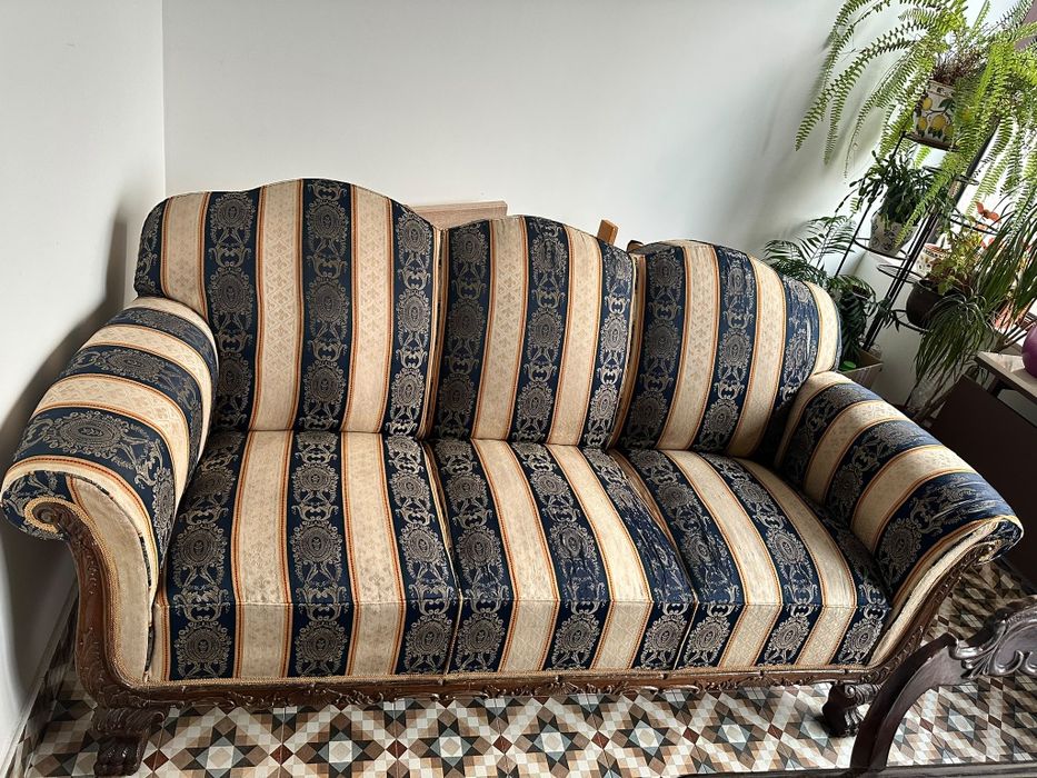 Set canapea și 2 fotolii stil Baroc/Rococo/Louise XV influente + Vitrina