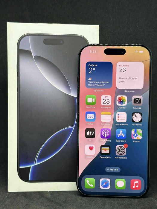 iPhone 16 PRO Black Titanium 128GB / 100% Батерия / Гаранция