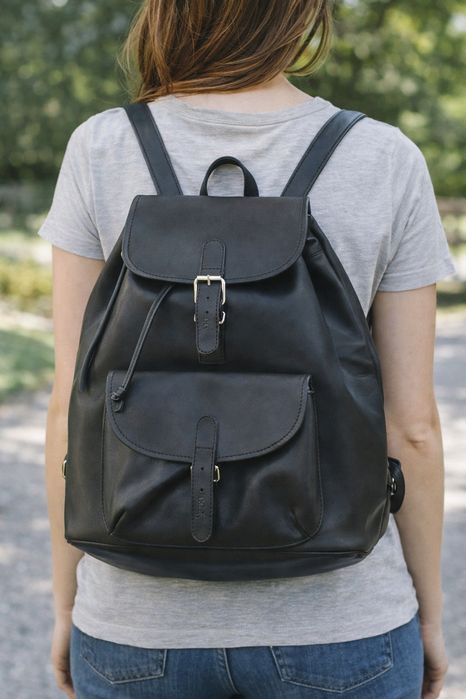 Rucsac piele negru unisex