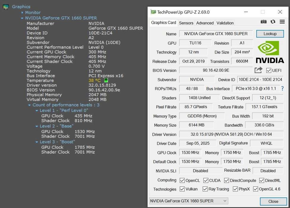 ТОП състояние Видео карта Palit GTX 1660 SUPER GamingPro 6GB GDDR6