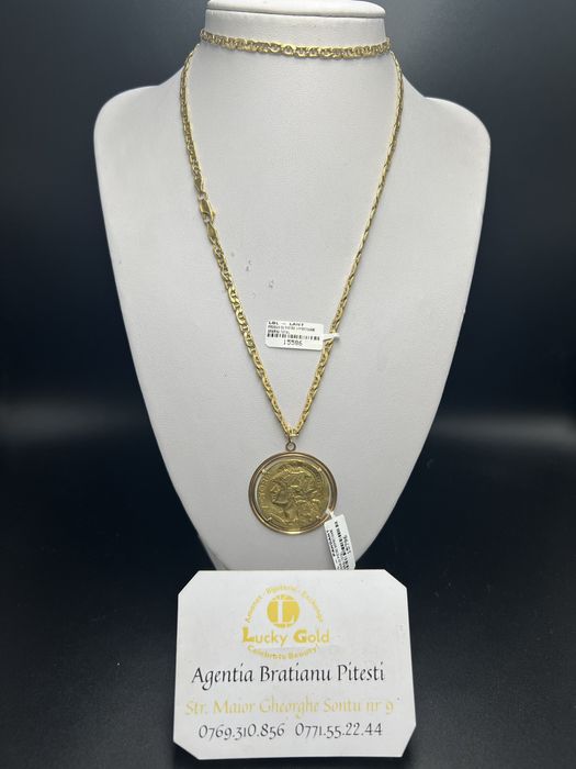 Lant si pandantiv Aur18k 9.80gr lung 68cm 7.55gr cod prod15586cod15796