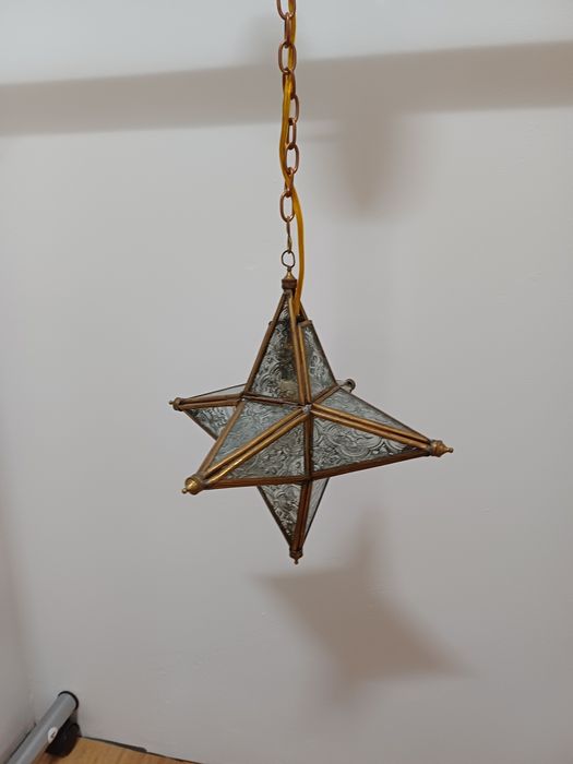 Accesoriu decor lumina vintage colectie sticla  alama Franța  1940