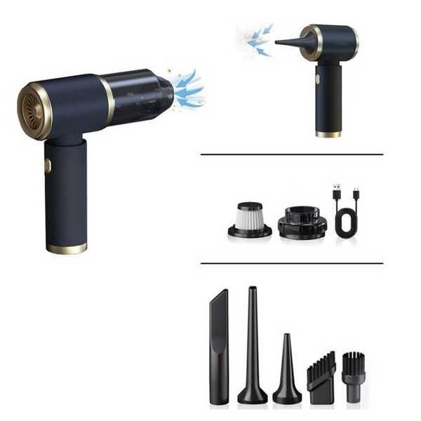 Мини прахосмукачка Mercado Trade, С накрайници, 5 в 1, 50W, Черен