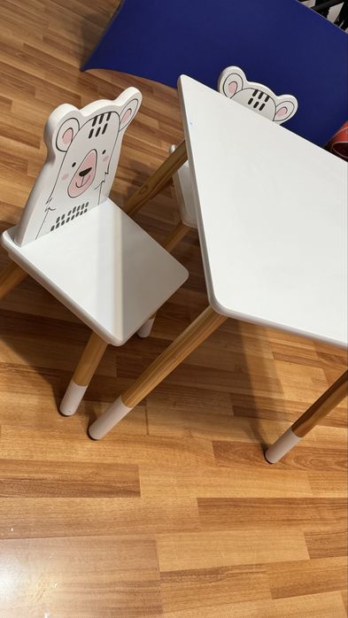 Masuta cu 2 scaune pentru copii, 50cm x 60cm, inaltime 50 cm