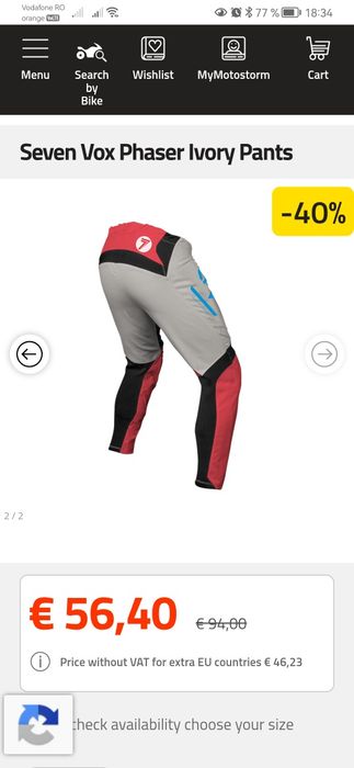 Pantaloni Enduro Motocros  seven vox phaser pant ivory