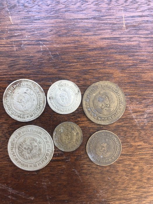 Монети 1974г. 1,2,5,10,20,50 стотинки пълен сет.