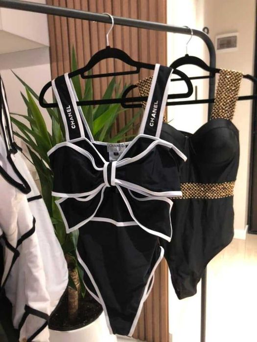 chanel бански черен цял нов луксозен боди топ