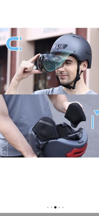 Casca ciclism smart Camera incorporata bluetooth difuzoare stereo Microfon  Negru