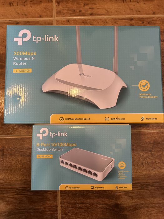 TP-link рутер TL-WR840N и switch TL-SF1008D