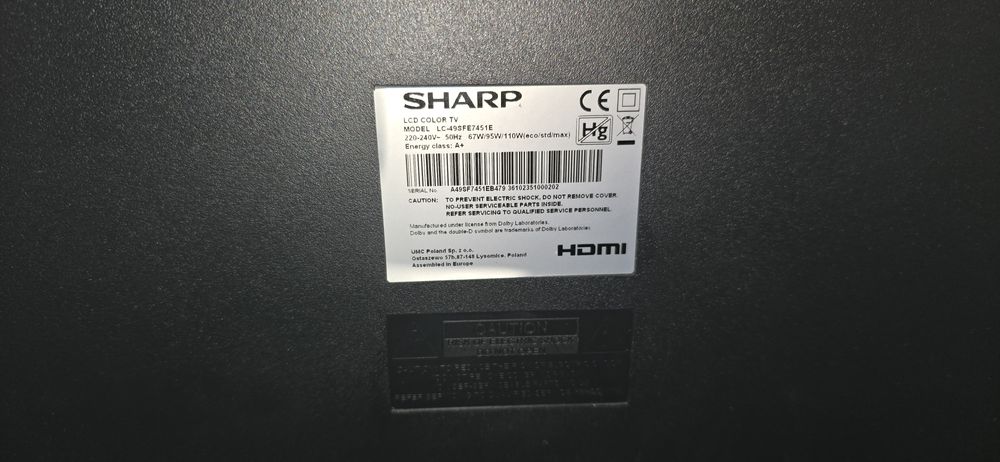 LCD Sharp, modelul LC-49SFE7451E
D