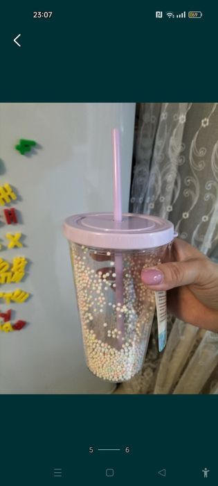 Продам стакан с трубочкой,новый